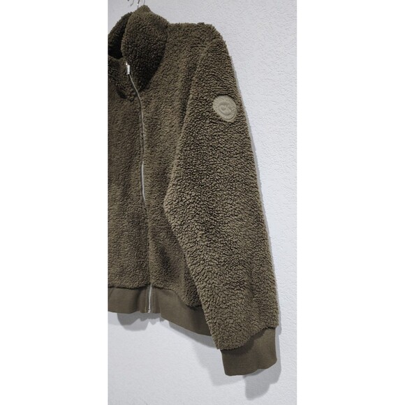Calvin Klein Woman's Olive Green Fleece Jacket w/ Pockets Size XL Full Zip - Picture 3 of 12